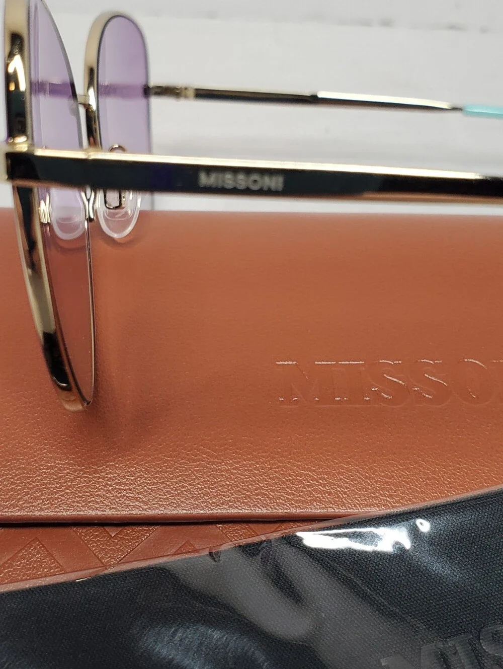 Missoni Purple Gradient Cat-Eye Sunglasses with Blue Temple Tips 55-17-140